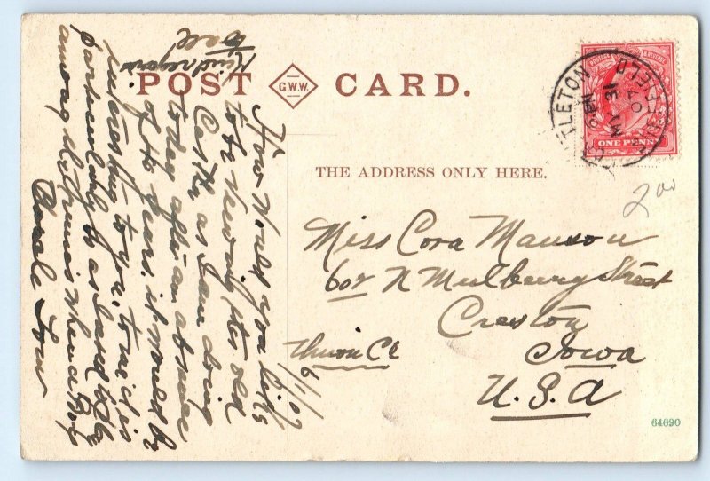 Derbyshire England Postcard Peveril Castle Castleton 1907 Antique Posted