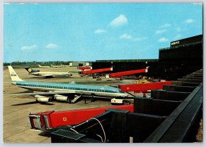 Aviation Postcard Germany Hanover Langenhagen Airport KLM Lufthansa Planes BW14