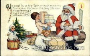 Santa Claus Christmas Whitney Publishing writing on back light corner wear, w...