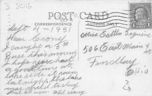 G21/ Frankfort Michigan RPPC Postcard 1931 Crystal Lake Canoe Swimmers