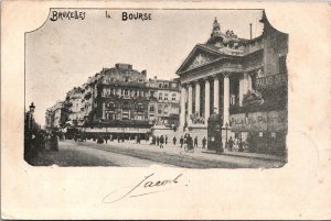 Belgium Bruxelles La Bourse Brussels Vintage Postcard 04.93