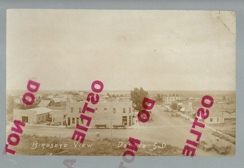 Doland SOUTH DAKOTA RPPC c1910 MAIN STREET BEV nr Frankfort Raymond Clark SD