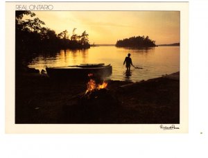 5 X 7 inch, Muskoka Lake, Nightfall, Ontario, Rowboat