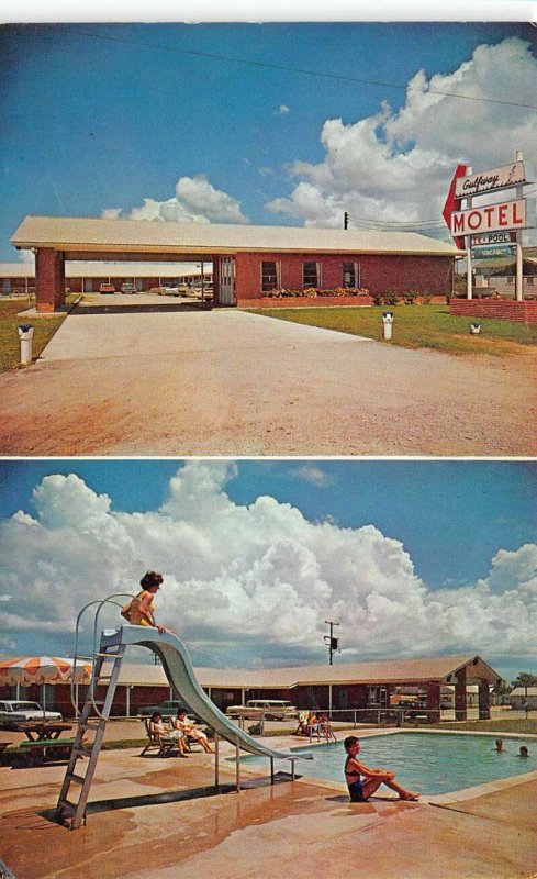 High Island Texas Gulfway Motel Swimming Pool Vintage Postcard AA66438