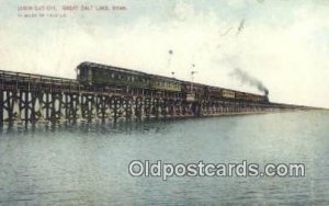 Luion Cut Off, Great Salt Lake, Utah, UT USA Trains, Railroads 1913 very ligh...