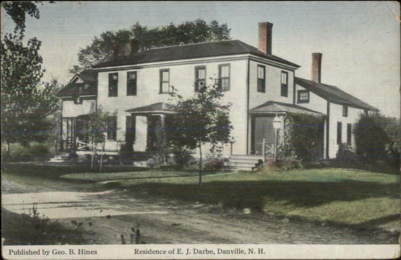 Danville NH Residence EJ Darbe c1920 Postcard 