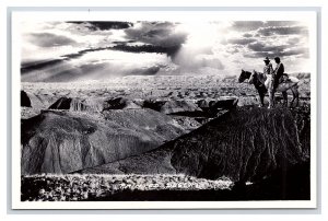 Postcard Painted Desert Arizona Two Men On Horseback RPPC Real Photo