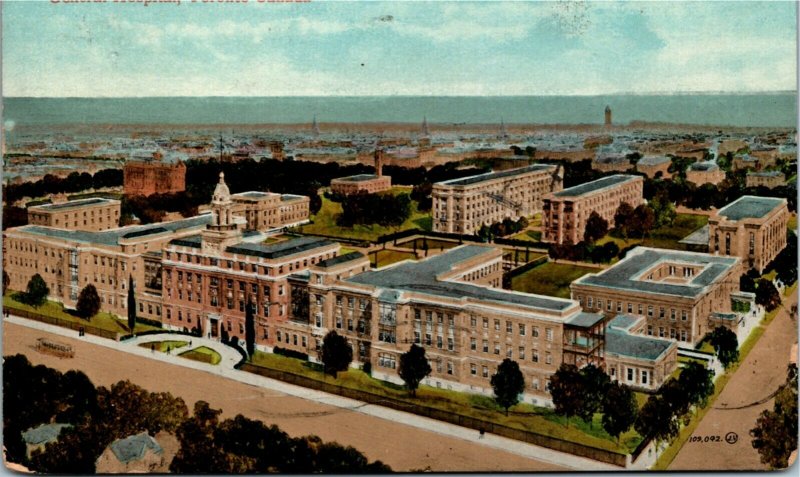 Postcard ON Toronto General Hospital Aerial View 1913 K18