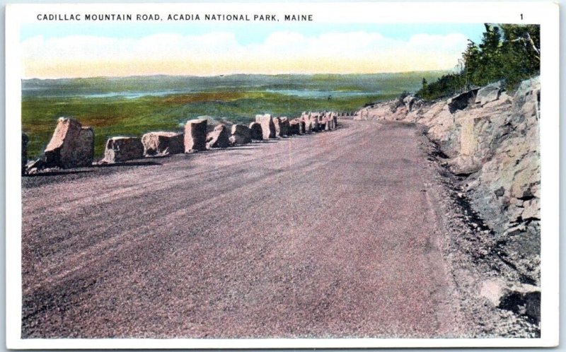 Postcard - Cadillac Mountain Road, Acadia National Park - Maine