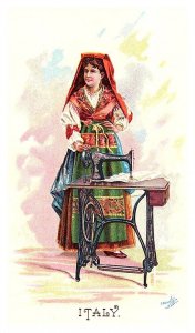 1892 Singer Manufacturing Trade Card -  Italy