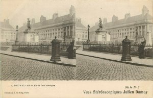 Postcard Vues Stereoscopiques Julien Damoy Ser.3, 5.Bruxelles Belgium Pl.Martyrs