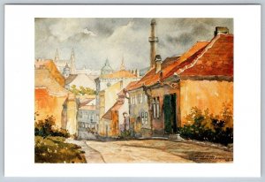 Taban, Lieutenant Street Towards Elizabeth Bridge - Art Postcard By Jalics Janos
