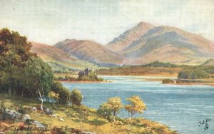 Vintage Postcard 1910's View Mountains Argyllshire Loch Awe Scotland UK Oilette