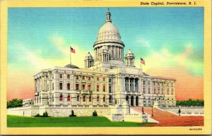 State Capitol Building Providence RI Rhode Island UNP Linen Postcard A4