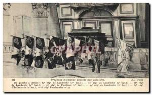 Old Postcard German Flags deposited Disable Army Ladwehr