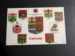 Mint Canada Postcard Armorial Bearings Provinces ONT NB BC Sask PEI NS MT QBC