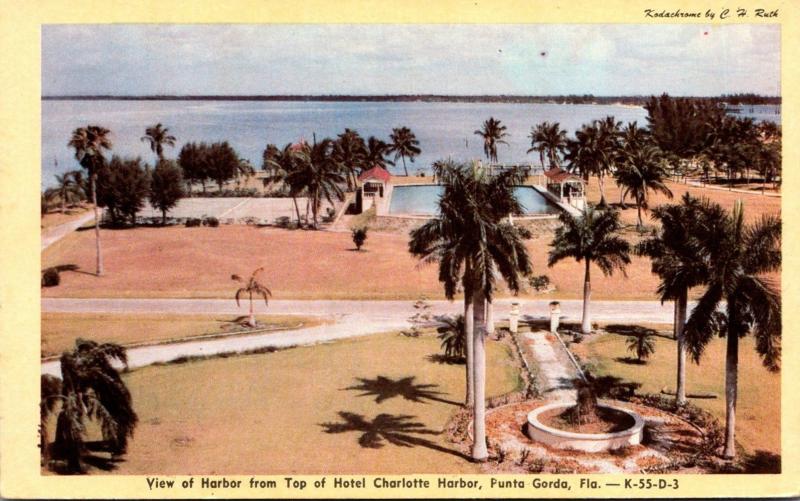 Florida Punta Gorda View Of Harbor From Top Of Hotel Charlotte Harbor Dexter ...