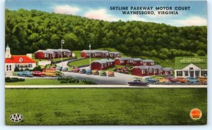 WAYNESBORO, VA Virginia ~  SKYLINE PARKWAY MOTOR COURT c1940s Roadside Postcard