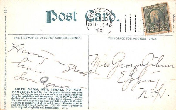 Birth Room, Gen. Israel Putnam Danvers, Massachusetts