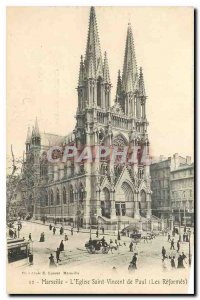 Old Postcard Marseille Church of St. Vincent de Paul's Reforms