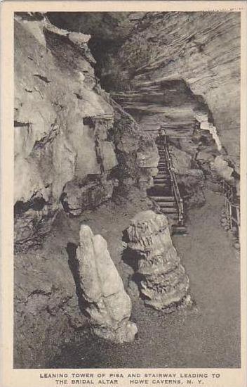 New York Howe Caverns Leaning Tower Of Pisa And Stairway Leading To The Brida...