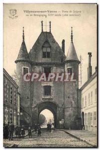 Old Postcard Villeneuve sur Yonne Joigny Gate or Burgundy side inside