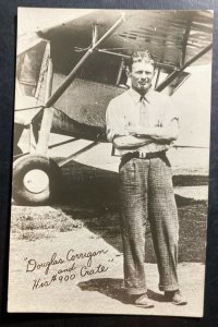 Mint RPPC Real Picture Postcard Early Aviation Douglas Corrigan 1938