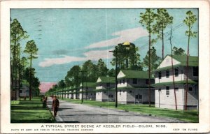 Postcard A Typical Street Scene at Keesler Field in Biloxi, Mississippi