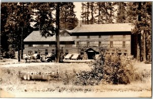 RPPC Real Photo Wallowa Lake Lodge, Wallowa Lake OR Vintage Postcard W14