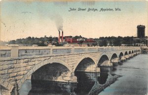 Appleton Wisconsin 1909 Postcard John Street Bridge