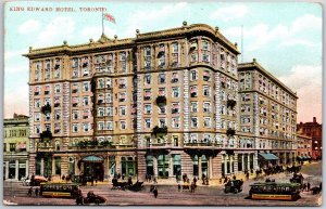 Toronto Ontario Canada, 1908 King Edward Hotel, Streetcar Scene Vintage Postcard
