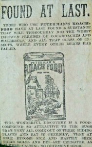 1870s-80s Peterman's Roach Food Bug Insect Poison Victorian Print Ad L14