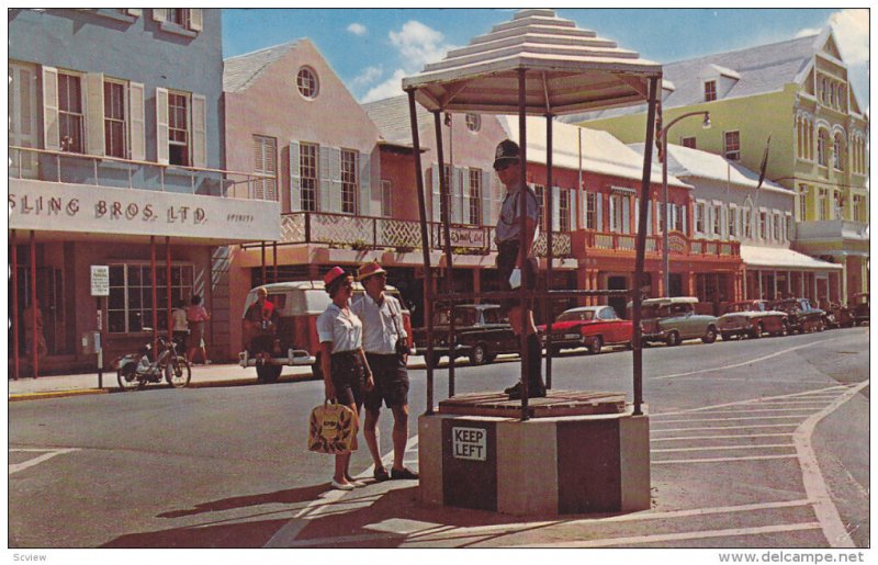 HAMILTON, Bermuda, 1940-1960´s; The Policeman Who Directs Traffic