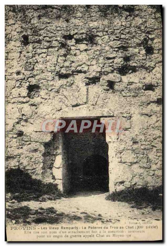 Old Postcard Provins Remparts The Old Postern From cat Hole