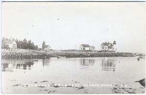 Prospect Harbor ME Lighthouse Real Photo RPPC Postcard 