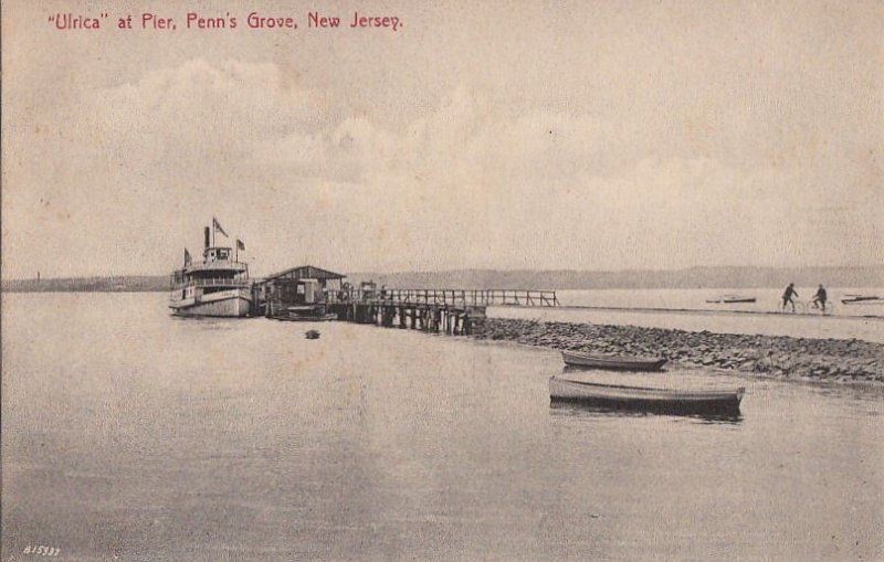 Postcard Ulrica at Pier Penn's Grove New Jersey NJ