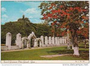 Guam Spanish Government Palace Grounds Fence Of Stone Pillars