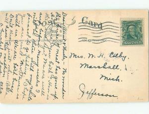 Pre-Linen Comic skating MAN SKATES OVER DOG'S TAIL AB9403