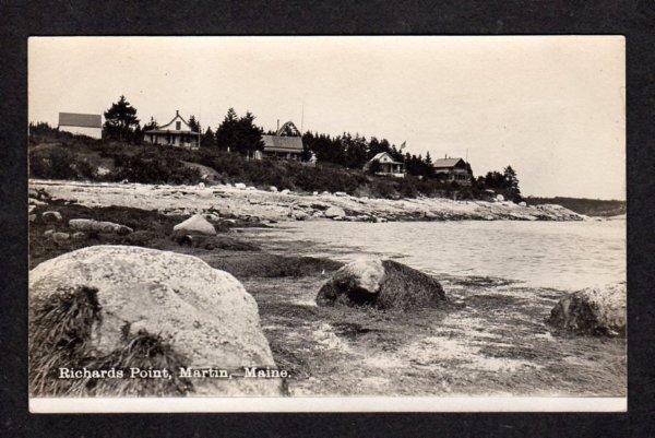 ME Richards Point Cottages MARTIN MAINE Postcard RPPC Real Photo PC