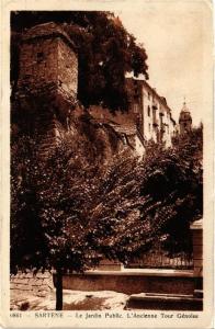 CPA SARTENE- Le Jardin Public. Ancienne Tour Genoise CORSE (711205)