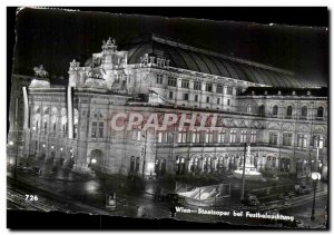 Postcard Old Bei Wien Staatsoper Festbeleuchtung