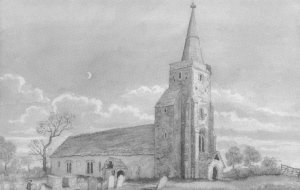 Parish Church Victorian East Preston Painting Postcard