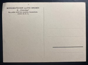 Mint Picture Postcard Germany Lloyd Bremen Express SS Columbus Steamer