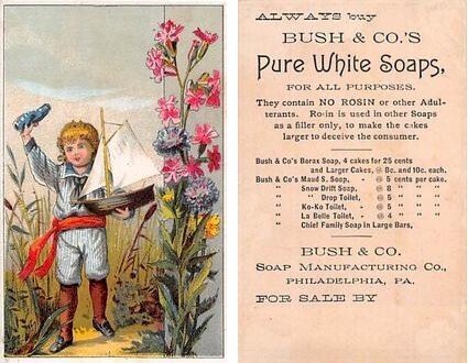 Bush & Co's Approx Size Inches = 2.75 x 4.50 Trade Card Unused 