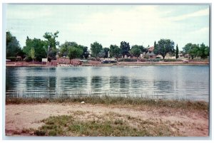 c1960s Santa Rosa Park Lake Santa Rosa New Mexico NM Unposted Trees Postcard 