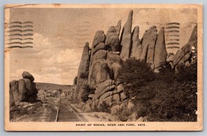 Point Of Rocks POV Train Tracks Near Ash Fork AZ C1930 Postcard L9