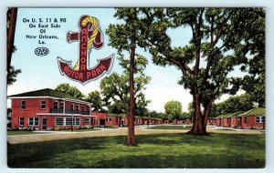 NEW ORLEANS, Louisiana LA ~ Roadside ANCHOR MOTOR PARK Motel c1940s  Postcard