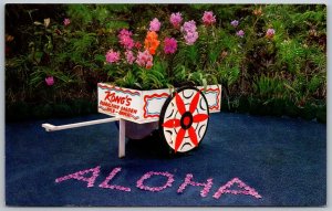 Hilo Hawaii 1960s Postcard The Orchid Island Kongs Flora Leigh Garden Cart
