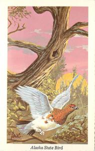 Vintage Art Postcard A/S Ken Haag Alaska State Bird Willow Ptarmigan Unposted