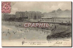 Old Postcard Biarritz Place and L & # 39Hotel Victoria